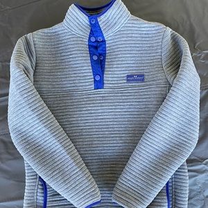 Simply Southern. Like new grey w blue accent ribbed pullover. Offers welcome